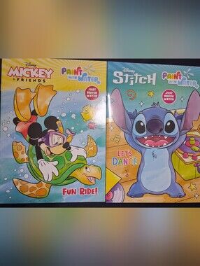 Set Of 2 Disney Paint With Water Books